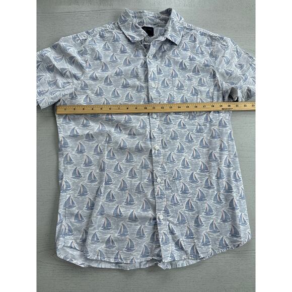 14th & Union Mens Sailboat Preppy Sporty Button Down Golf Polo (N) - Picture 3 of 5